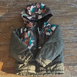 The North Face Kids' Green and Brown Puffer Jacket